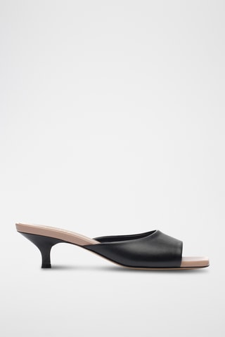 Sandali con tacco in pelle Mia - Nero