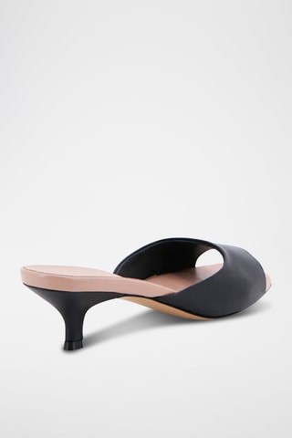 Sandali con tacco in pelle Mia - Nero