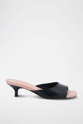 Sandali con tacco in pelle Mia - Nero