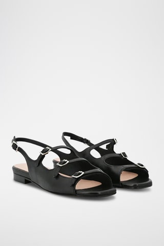 Sandali in pelle Nouria - Nero