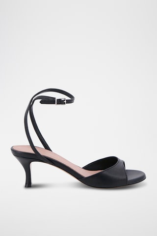 Sandali con tacco in pelle Nonia - Nero