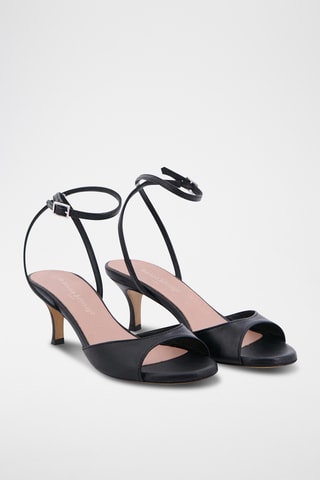 Sandali con tacco in pelle Nonia - Nero