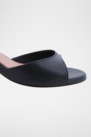 Sandali con tacco in pelle Nonia - Nero