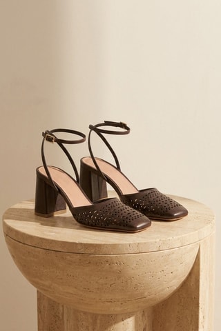 Décolleté in pelle Lornia - Nero