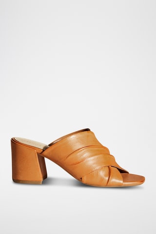 Sandali con tacco in pelle Lynas - Marrone