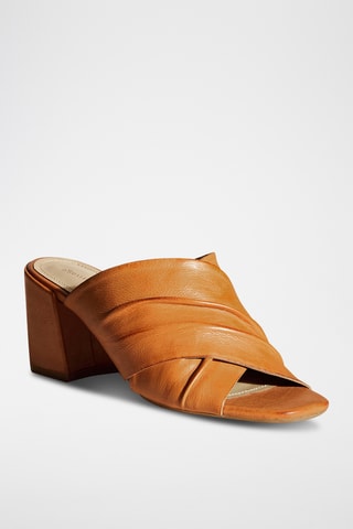 Sandali con tacco in pelle Lynas - Marrone