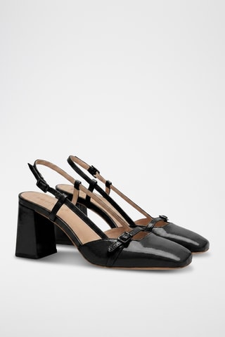 Décolleté in pelle Rita - Nero