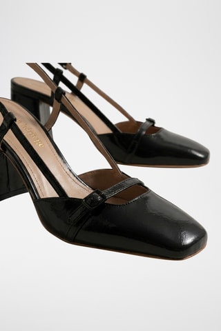 Décolleté in pelle Rita - Nero