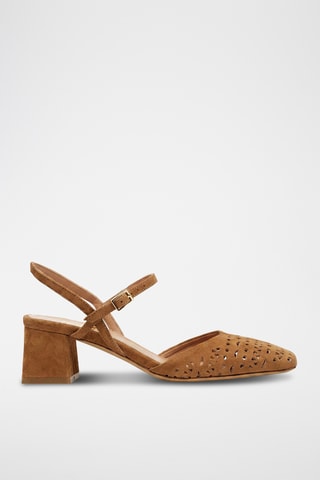 Sandali con tacco in pelle Rossia - Marrone