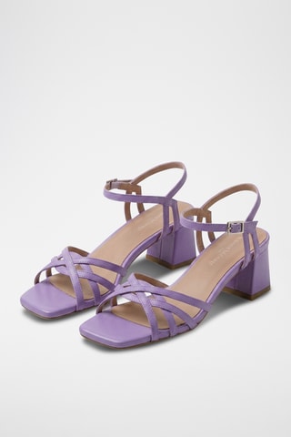 Sandali con tacco in pelle Ronia - Viola