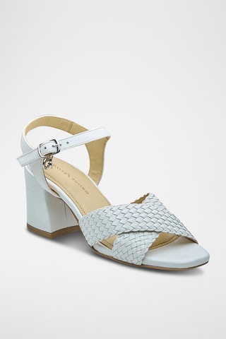 Sandali con tacco in pelle Fyrelle - Bianco