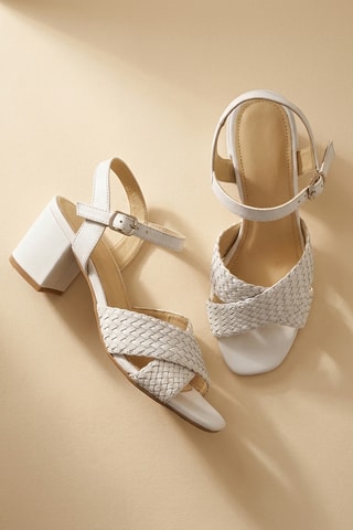 Sandali con tacco in pelle Fyrelle - Bianco