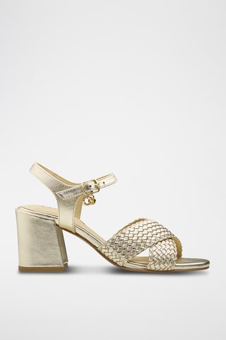 Sandali con tacco in pelle Fyrelle - Dorato