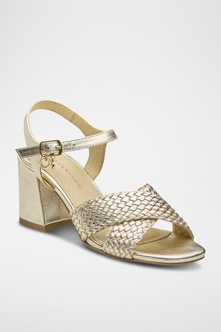 Sandali con tacco in pelle Fyrelle - Dorato