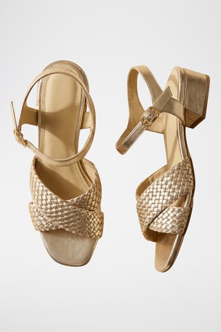 Sandali con tacco in pelle Fyrelle - Dorato