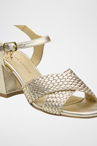 Sandali con tacco in pelle Fyrelle - Dorato