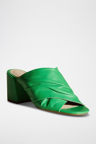 Sandali con tacco in pelle Lynas - Marrone