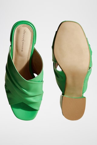 Sandali con tacco in pelle Lynas - Marrone