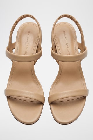 Sandali con tacco in pelle Tara - Beige