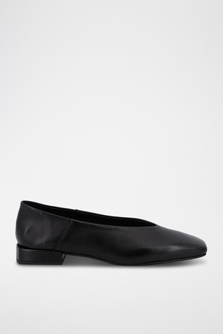 Ballerine con tacco in pelle Donia - Nero