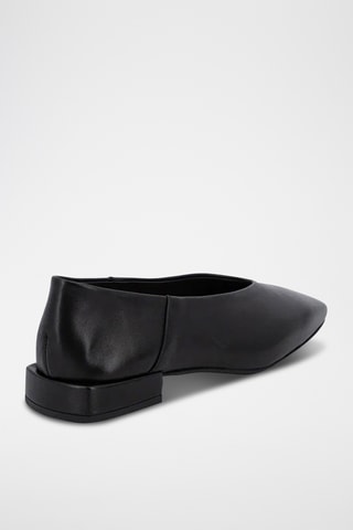 Ballerine con tacco in pelle Donia - Nero