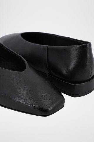 Ballerine con tacco in pelle Donia - Nero