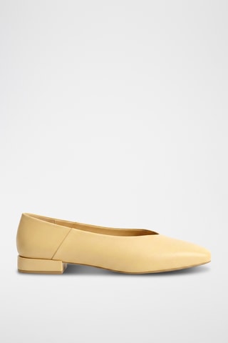 Ballerine con tacco in pelle Donia - Giallo