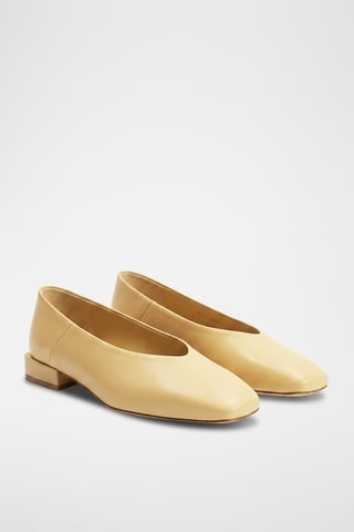 Ballerine con tacco in pelle Donia - Giallo