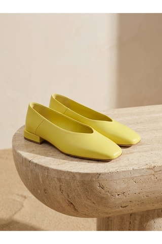 Ballerine con tacco in pelle Donia - Giallo