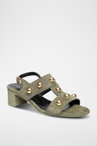Sandali con tacco in pelle Xante - Kaki