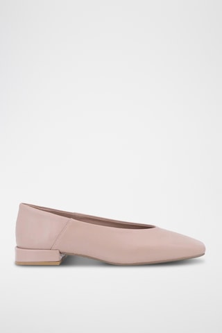 Ballerine con tacco in pelle Donia - Beige
