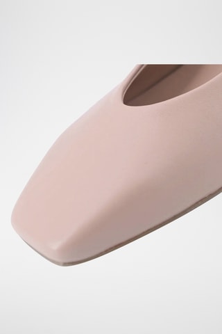 Ballerine con tacco in pelle Donia - Beige