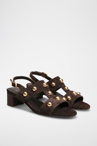 Sandali con tacco in pelle Xante - Marrone