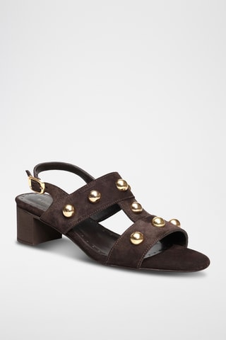 Sandali con tacco in pelle Xante - Marrone