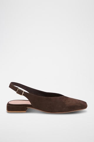 Ballerine con tacco in pelle Eda - Marrone