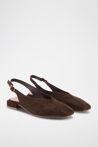 Ballerine con tacco in pelle Eda - Marrone
