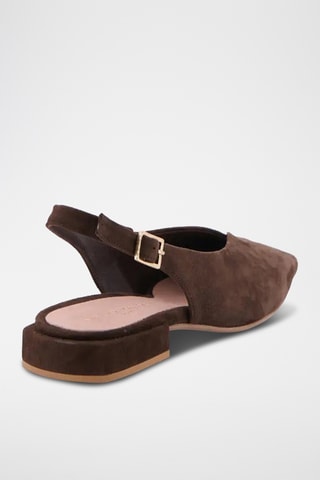Ballerine con tacco in pelle Eda - Marrone