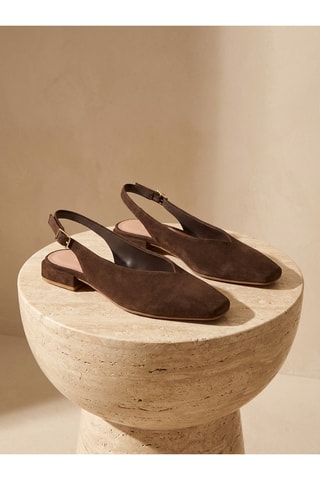 Ballerine con tacco in pelle Eda - Marrone
