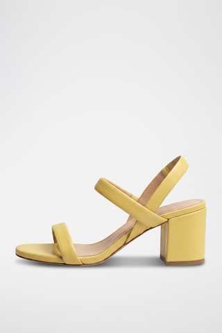 Sandali con tacco in pelle Tara - Giallo