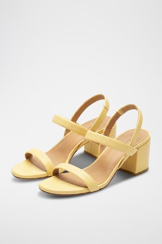 Sandali con tacco in pelle Tara - Giallo