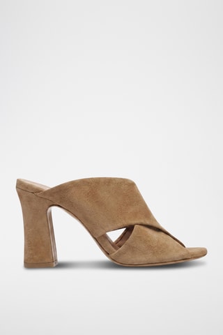 Sandali con tacco in pelle Estana - Beige