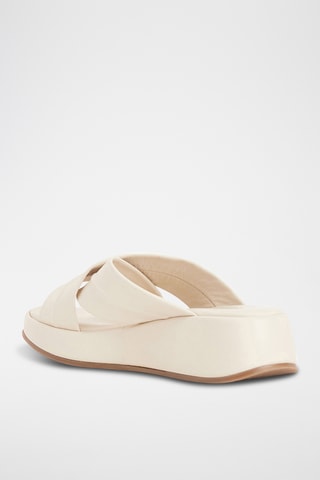 Ciabatte con zeppa in pelle Floryana - Bianco