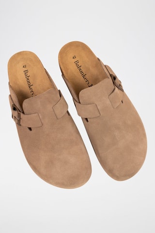 Sabot in pelle scamosciata Rosso - Marrone chiaro