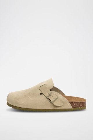 Sabot in pelle scamosciata - Beige