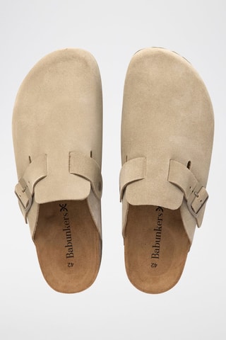 Sabot in pelle scamosciata - Beige