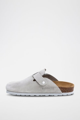 Sabot in pelle scamosciata - Grigio