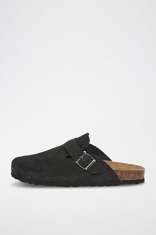 Sabot in pelle scamosciata - Nero
