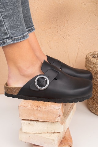 Sabot in pelle Rosso - Nero