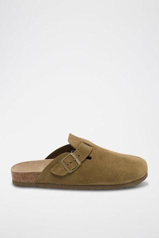 Sabot in pelle scamosciata - Kaki