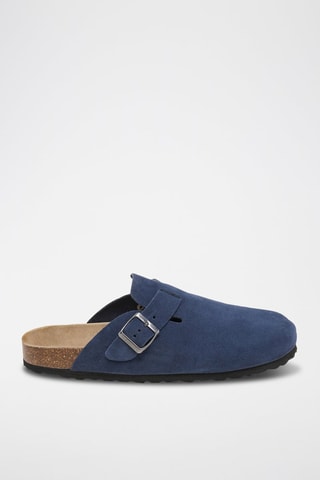 Sabot in pelle scamosciata - Navy